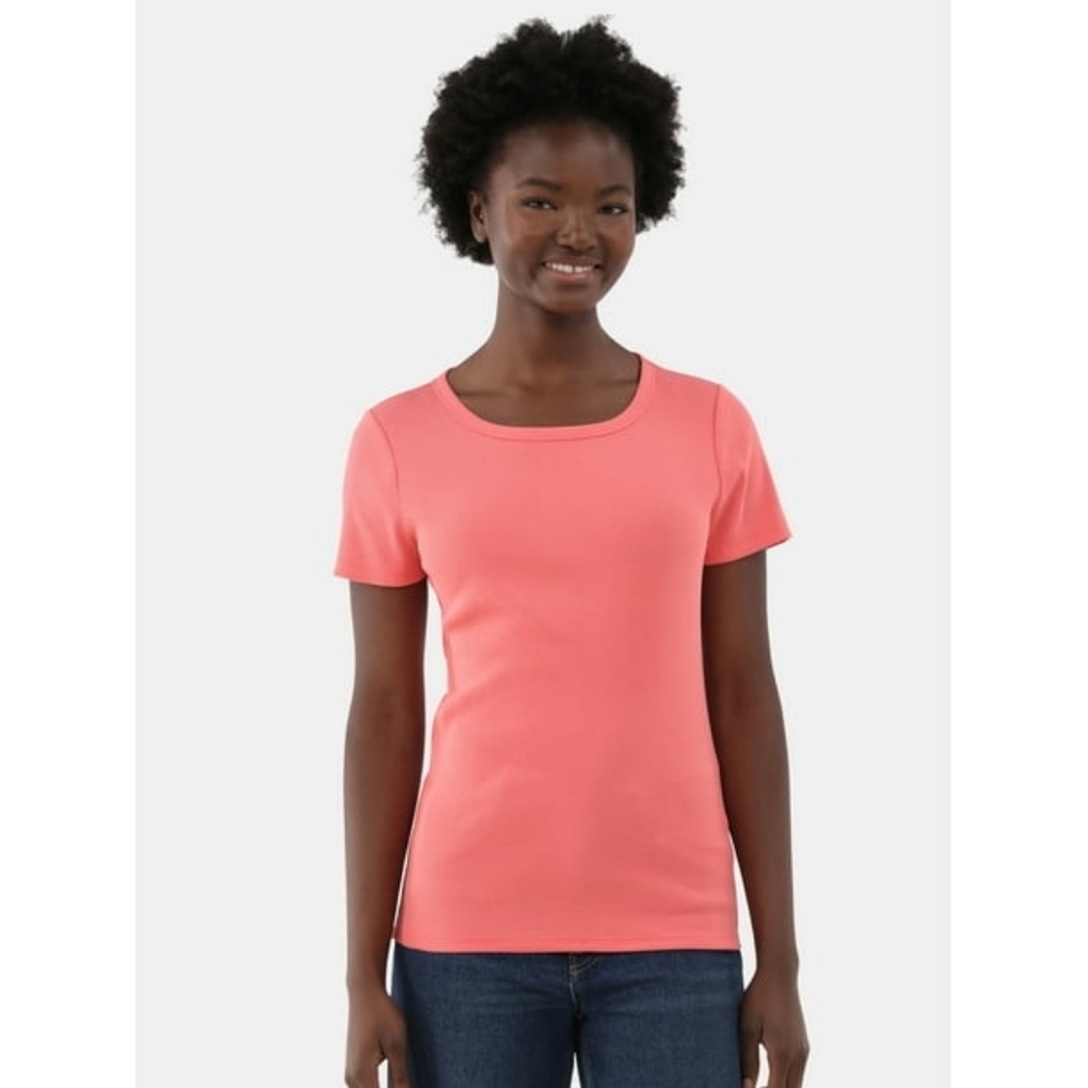 Nwt Time and Tru Women's Short Sleeve Rib Tee